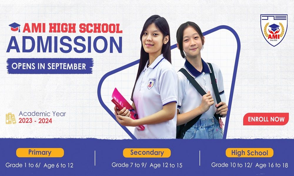 Chinese, English, Myanmar ( Trilingual ) ပညာရေးစနစ်ဖြင့် သင်ကြားပေးမည့် AMI High School Education