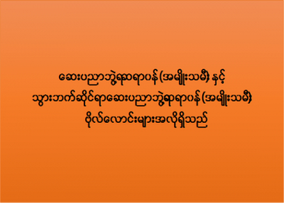 ေဆးပညာဘြဲ႔ရ ဆရာဝန္ႏွင့္ သြားဘက္ဆိုင္ရာေဆးပညာဘြဲ႔ရဆရာဝန္(အမ်ိဳးသမီး)ဗိုလ္ေလာင္းမ်ားေခၚျခင္း